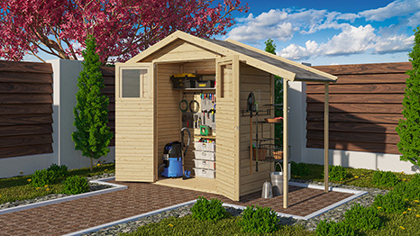 Lager für Gartenwerkzeuge